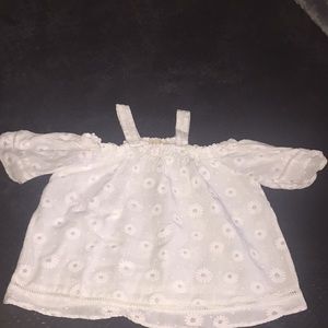 Floral embroidered white off-the-shoulder top